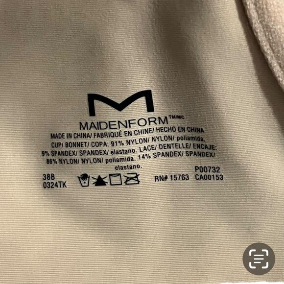 Maidenform Womens Bra Size 38B Push Up Seamless Underwire Lace Padded P00732 - Picture 6 of 9